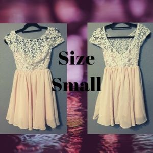 Size Small Custom Tailored Pink Lace Dress
